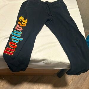 Playboy black joggers with embroidered logo on the leg